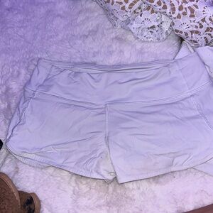 Lululemon white speed up shorts